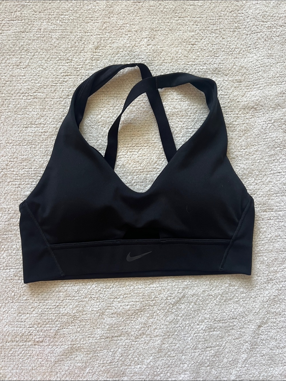 Nike Black Adjustable V-Neck Sports Bra